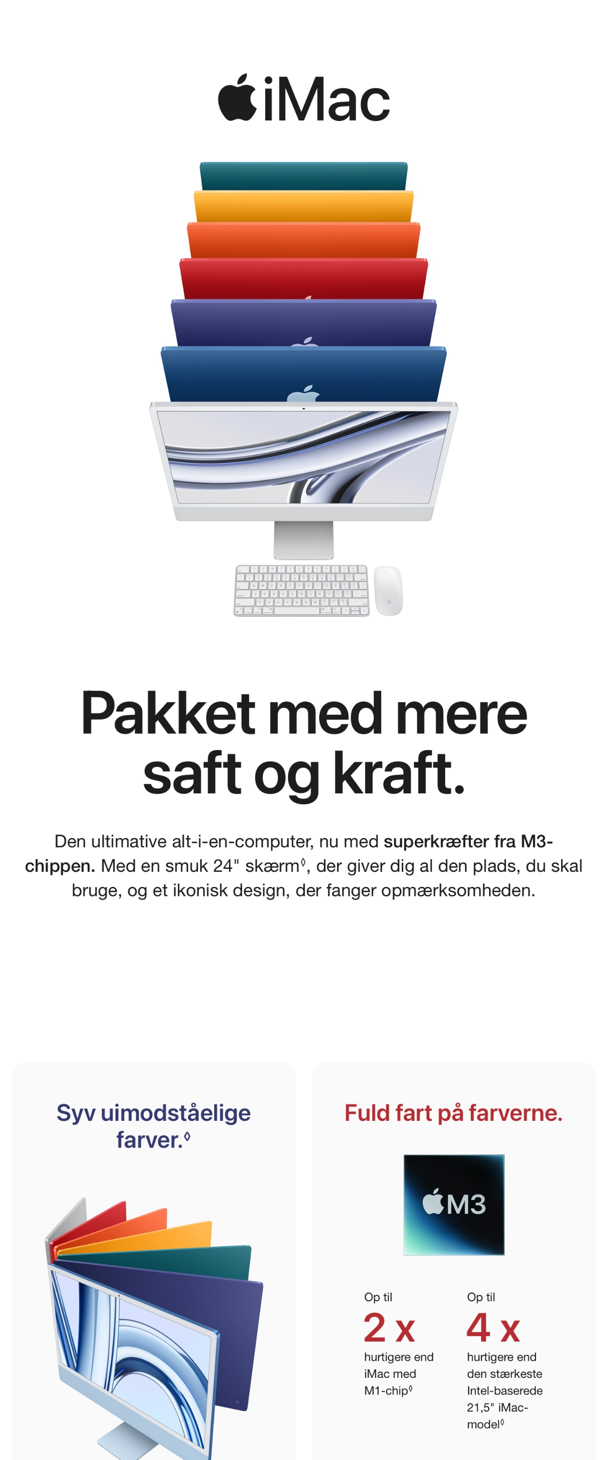 Apple iMac 24" (2023) 256 GB MQR93DK, sølv - POWER.dk