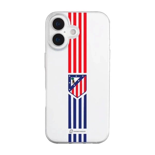 Phonecases3D iPhone 17 Atlético de Madrid Clear case -suojakuori, valkoinen