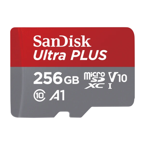 SanDisk MicroSDXC Ultra+ minneskort 256 GB A1 C10 v10