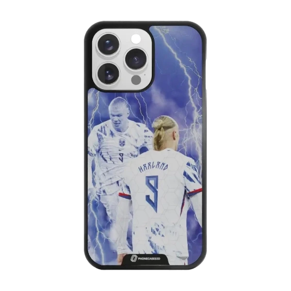 Phonecases3D iPhone 16 Pro Max Norges Fotballforbund Haaland -3D suojakuori, musta