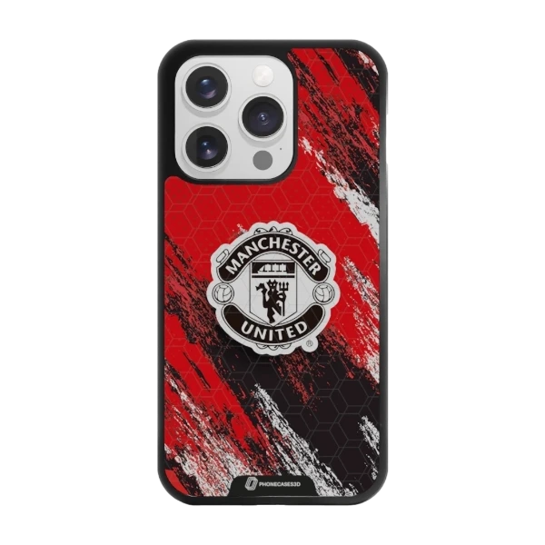 Phonecases3D iPhone 16 Pro Manchester United FC -3D suojakuori, musta