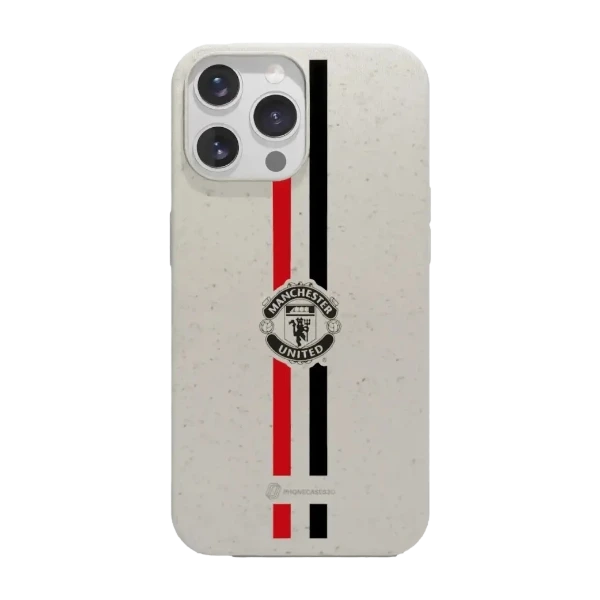 Phonecases3D iPhone 14 Pro Manchester United FC kompostoituva suojakuori, valkoinen
