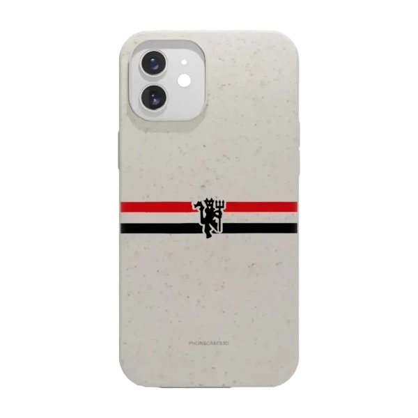 Phonecases3D iPhone 12 Manchester United FC kompostoituva suojakuori, valkoinen