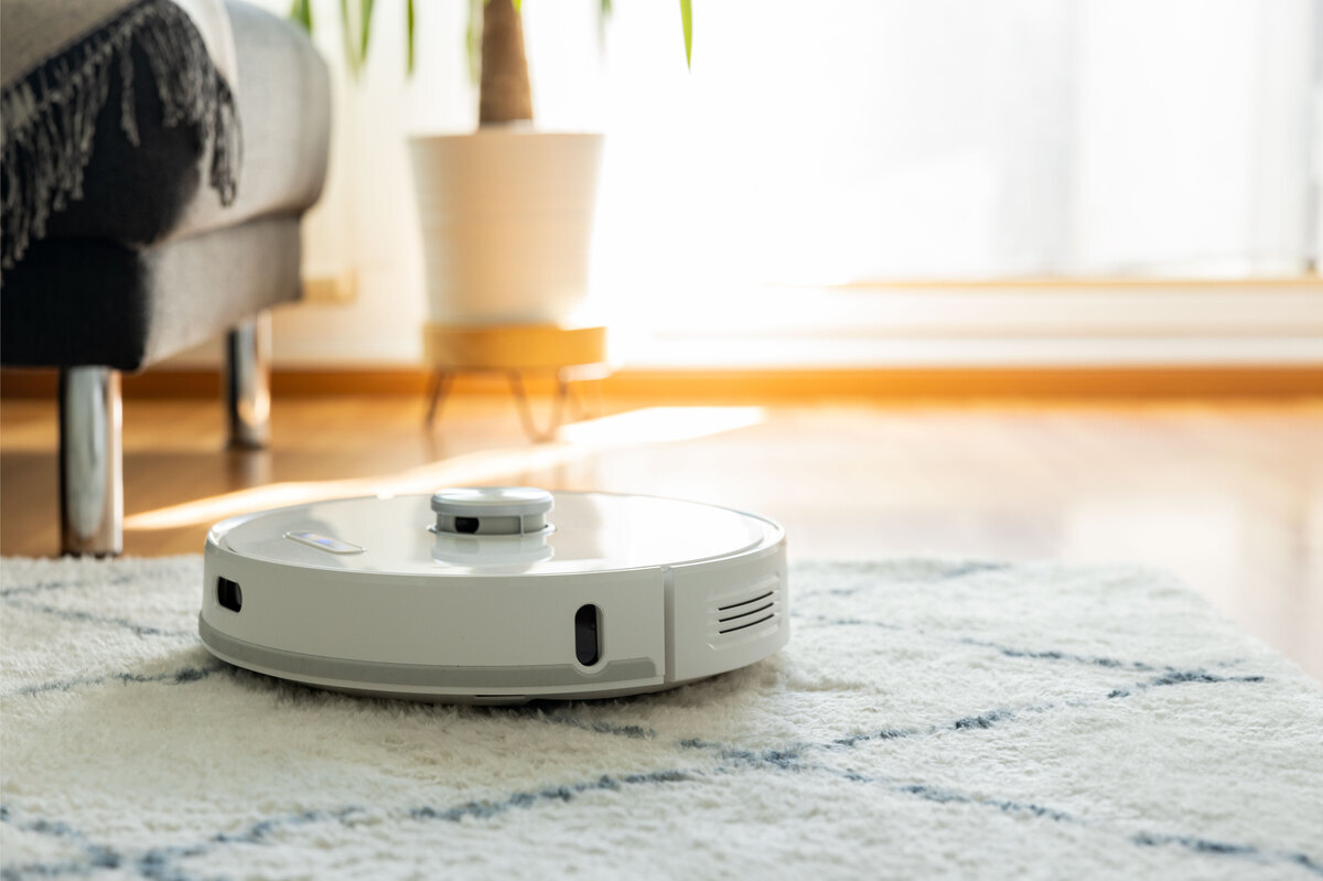 Robot vacuum on the carpet