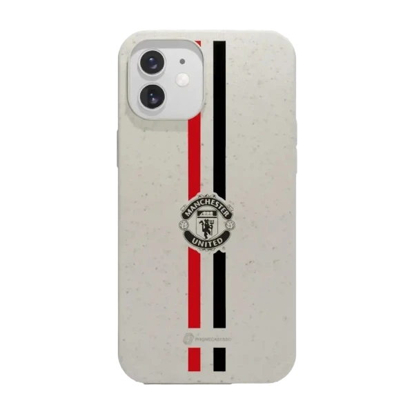Phonecases3D iPhone 12 Manchester United FC kompostoituva suojakuori, valkoinen