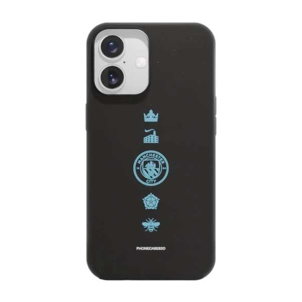 Phonecases3D iPhone 16 Man City kompostoituva suojakuori, musta