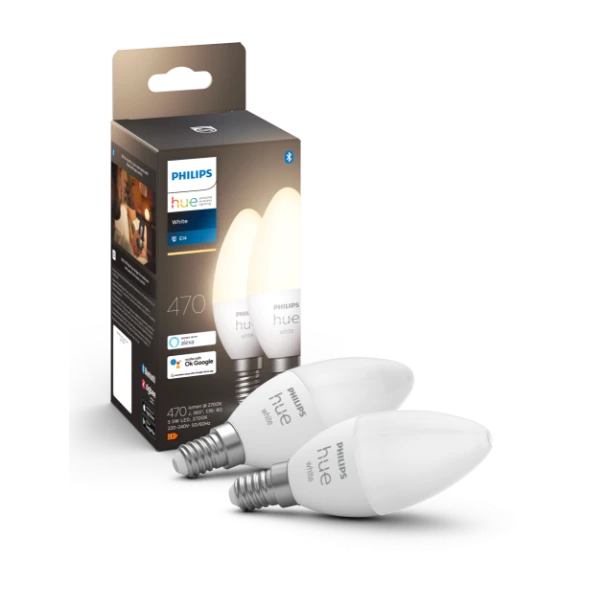 Philips Hue W älylamppu 5.5W E14 B39 2kpl