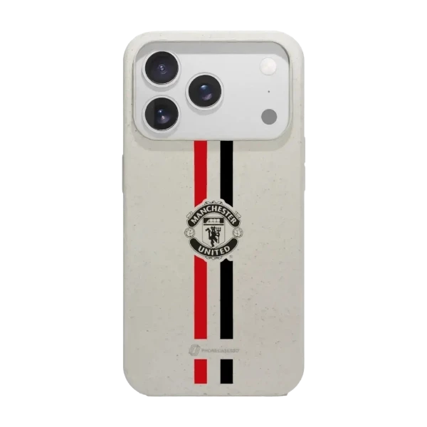 Phonecases3D iPhone 17 Pro Manchester United FC kompostoituva suojakuori, valkoinen