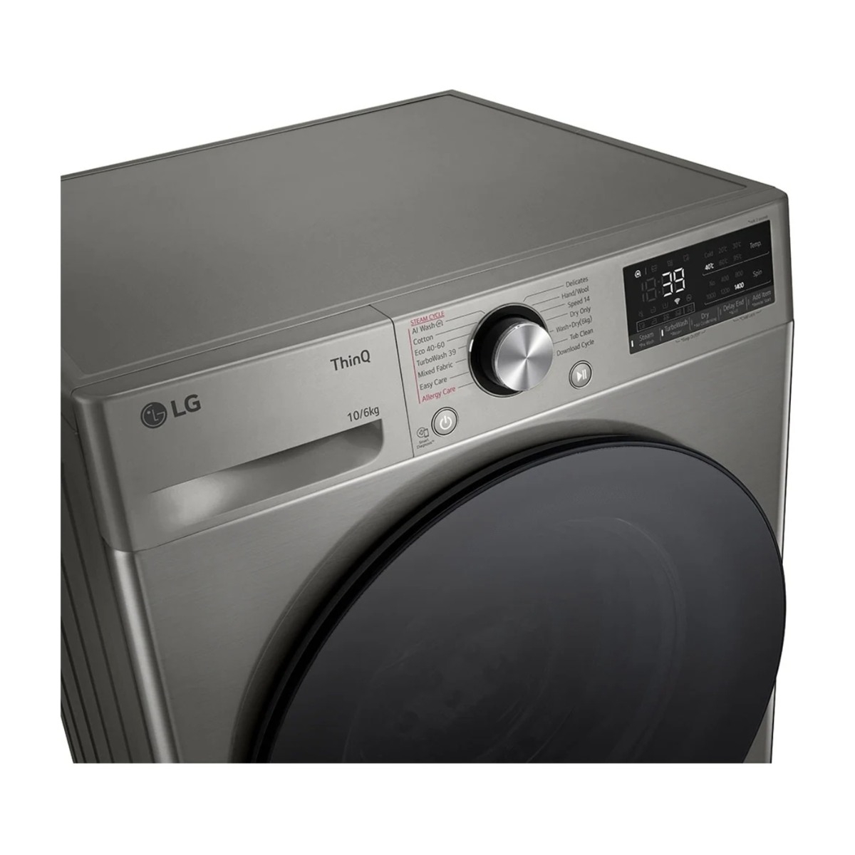 LG CV94V7S2QN kombineret vaskemaskine/tørretumbler, Platinum Silver billede 4