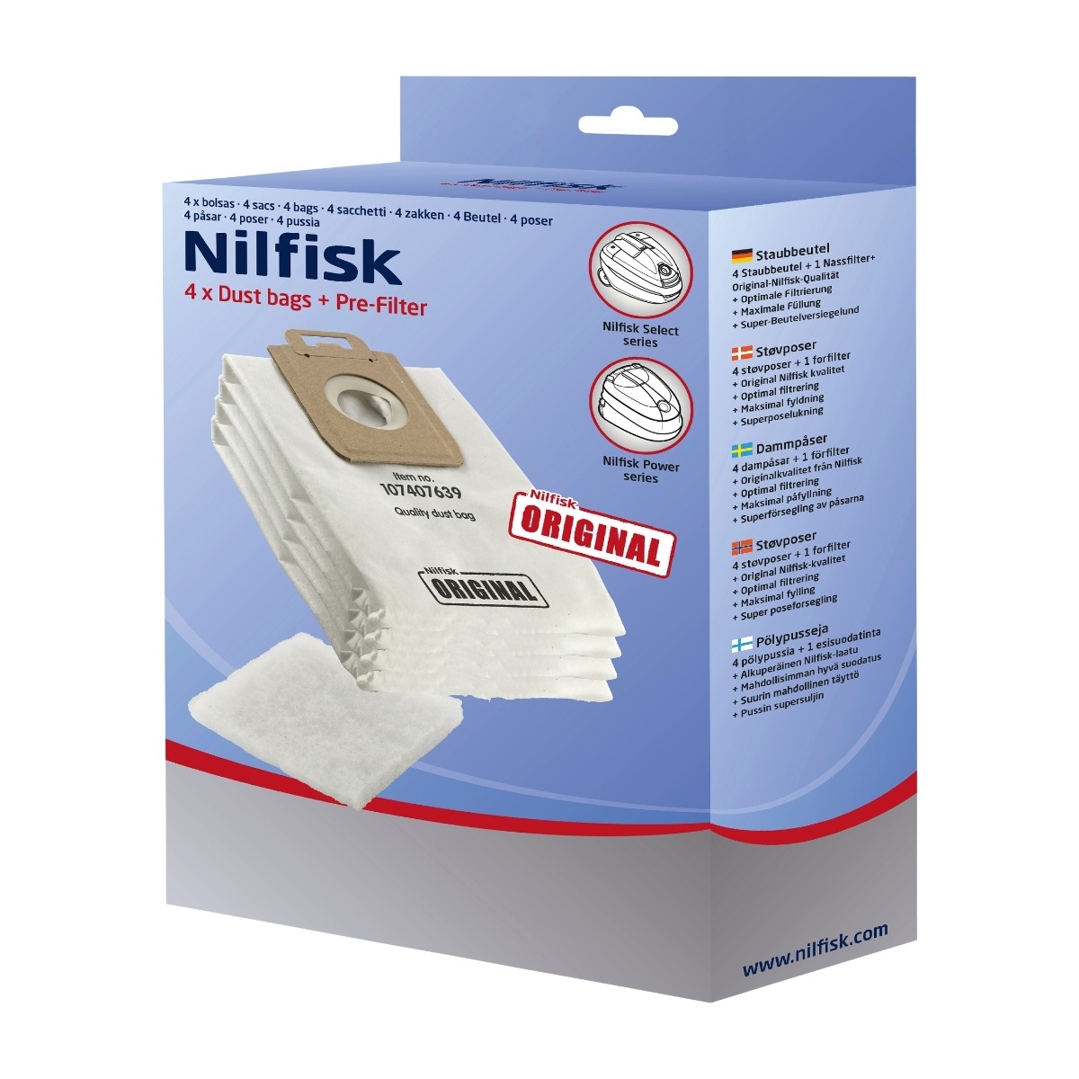 NILFISK SELECT POWER STØVSUGERPOSER Power.no NILFISK POWER STØVSUGERPOSER Power.no