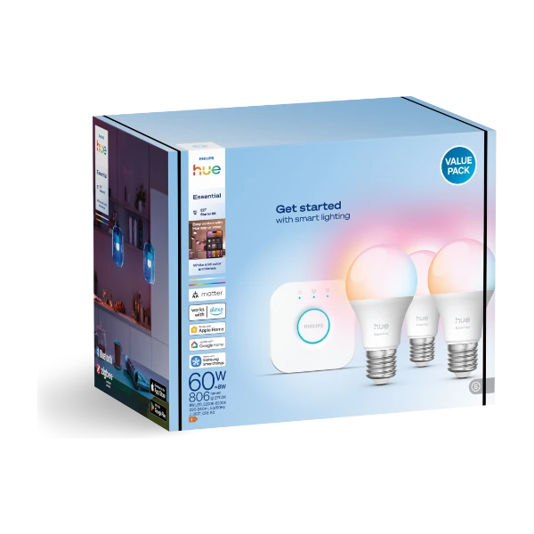 Philips Hue White & Color Ambiance E27 -älylampun aloituspakkaus