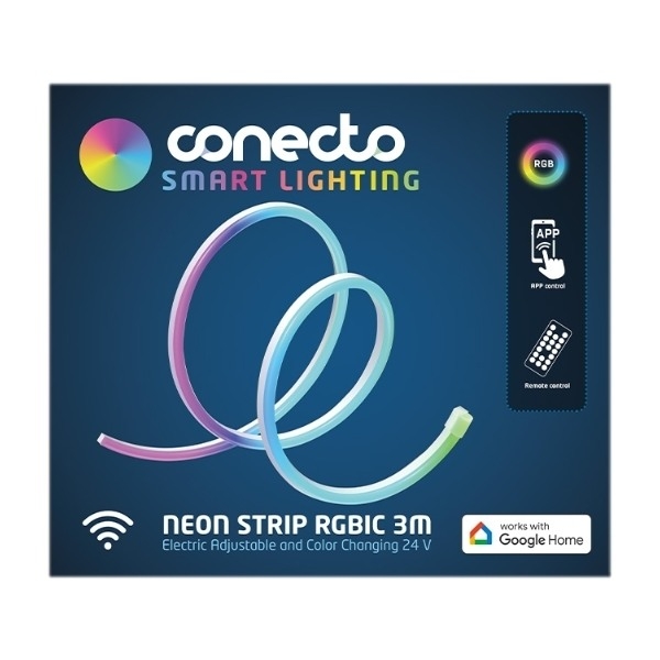 Conecto Neon RGBIC LED-slinga, 3 m