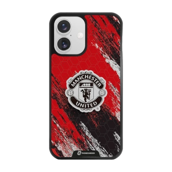 Phonecases3D iPhone 16 Manchester United FC -3D suojakuori, musta