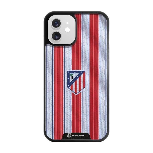 Phonecases3D iPhone 12 Atlético de Madrid -3D suojakuori, musta