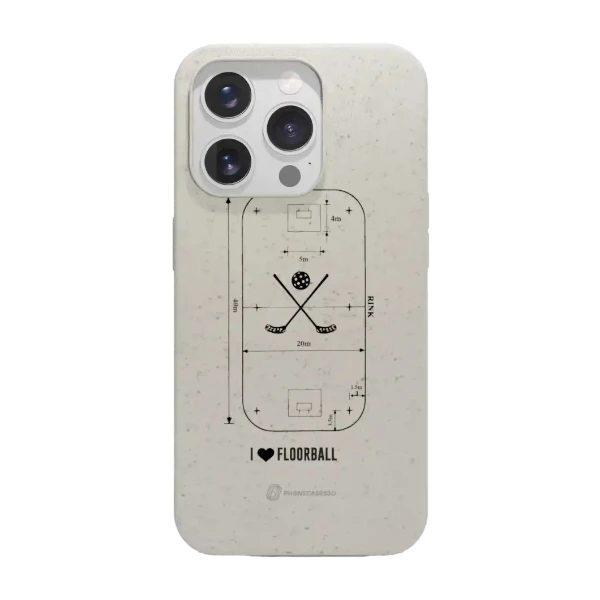 Phonecases3D iPhone 15 Pro Pixbo IBK kompostoituva suojakuori, valkoinen
