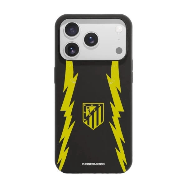 Phonecases3D iPhone 17 Pro Max Atlético de Madrid kompostoituva suojakuori, musta