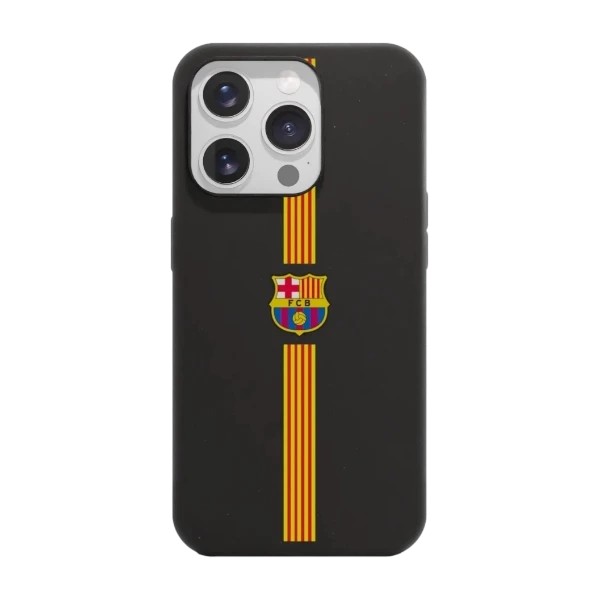 Phonecases3D iPhone 16 Pro FC Barcelona kompostoituva suojakuori, musta