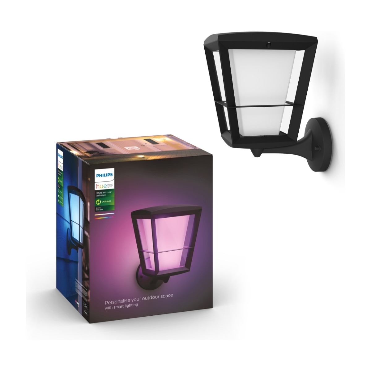 Bilde av Hue WCA Econic Vegglampe Opp Sort - 60152