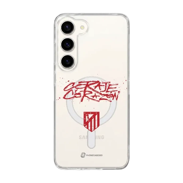 Phonecases3D Samsung Galaxy S26 Atlético de Madrid Clear case (MagSafe) -suojakuori, valkoinen
