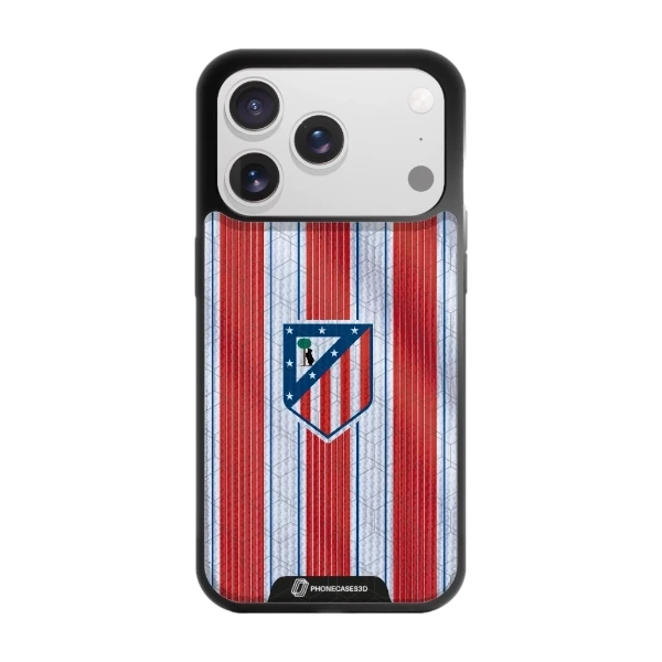 Phonecases3D iPhone 17 Pro Max Atlético de Madrid -3D suojakuori, musta