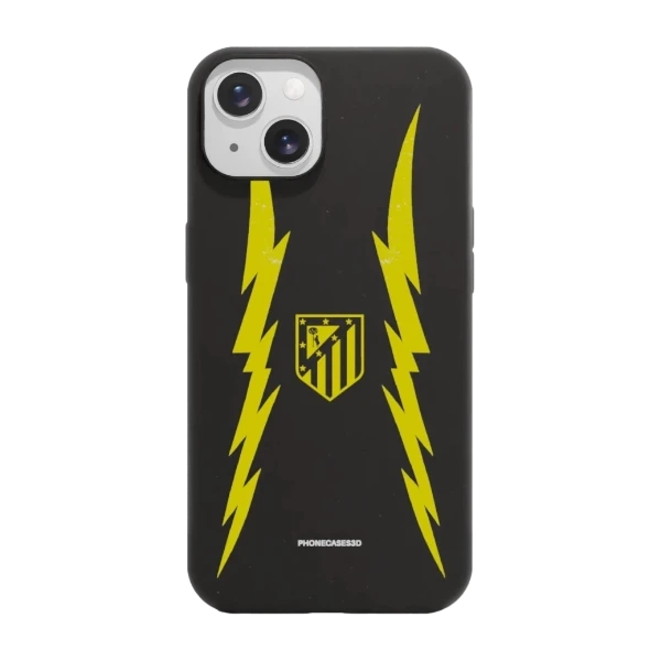 Phonecases3D iPhone 13 Atlético de Madrid kompostoituva suojakuori, musta