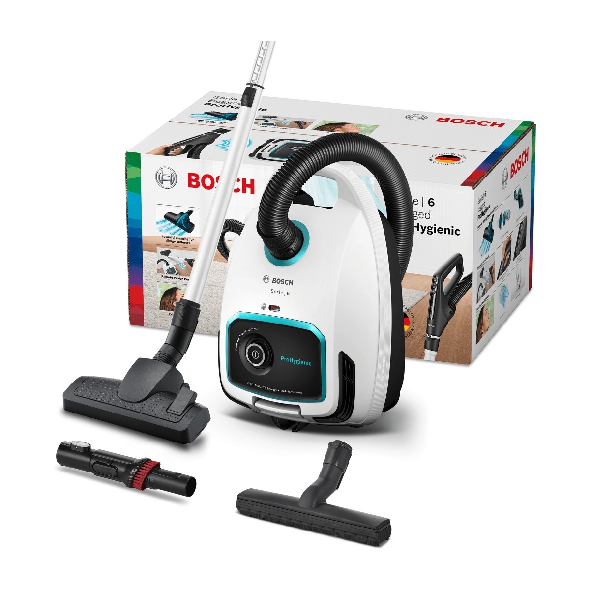 BOSCH BGL6HYG1 PROHYGIENIC STØVSUGER, HVIT Power.no BOSCH BGL6HYG1 PROHYGIENIC STØVSUGER, HVIT Power.no