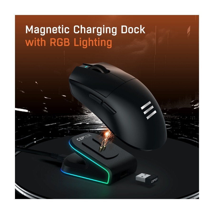 Cepter Apex Pro wireless mouse with charging dock - CEPTER