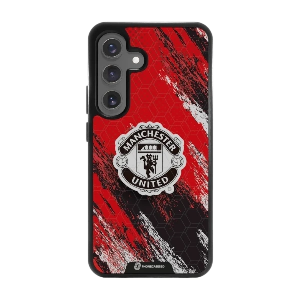 Phonecases3D Samsung Galaxy S25 Manchester United FC -3D suojakuori, musta