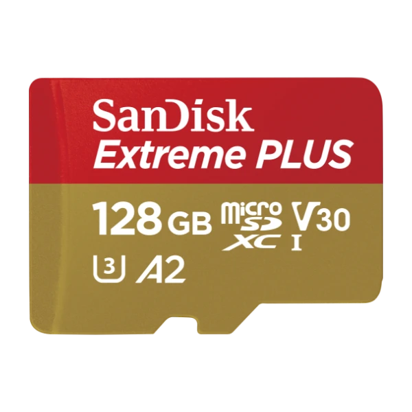 SanDisk MicroSDXC Extreme+ 128 GB minneskort A2 C10 v30