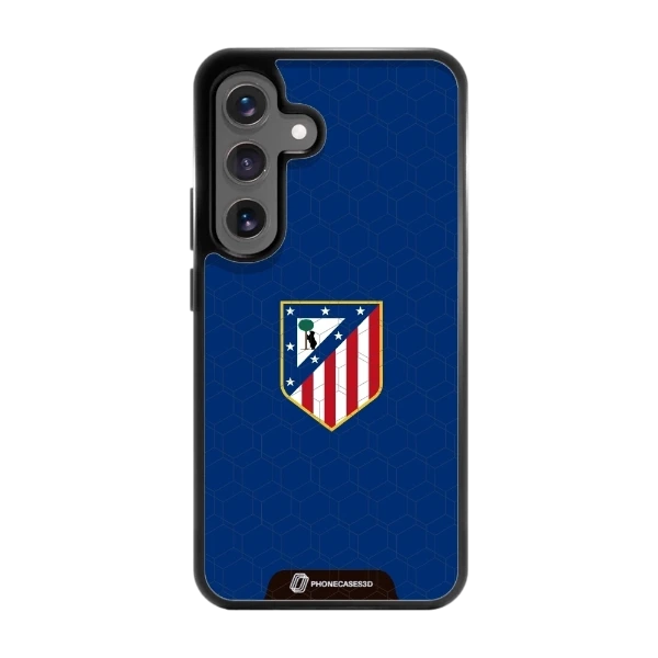 Phonecases3D Samsung Galaxy S25 Atlético de Madrid -3D suojakuori, musta