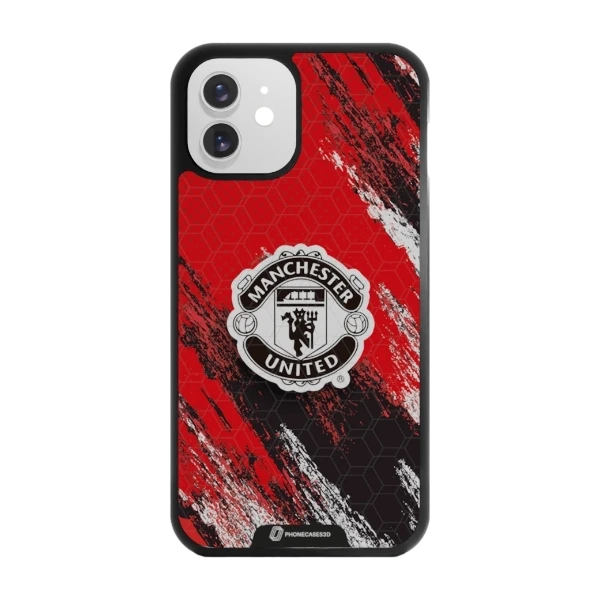 Phonecases3D iPhone 12 Manchester United FC -3D suojakuori, musta