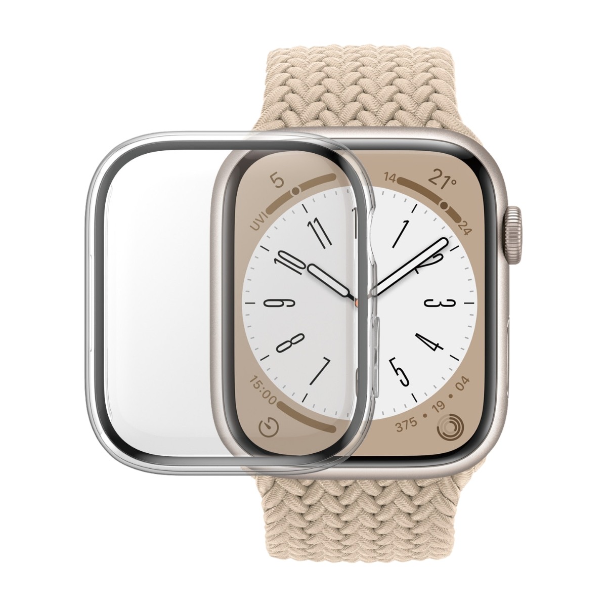 PanzerGlass Apple Watch Series 7/8/9 45 mm, gjennomsiktig, antibakteriell