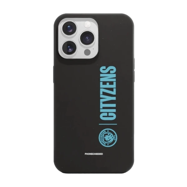 Phonecases3D iPhone 13 Pro Man City kompostoituva suojakuori, musta