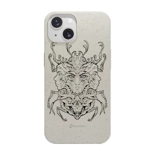 Phonecases3D iPhone 15 Urban Pixel kompostoituva suojakuori, valkoinen
