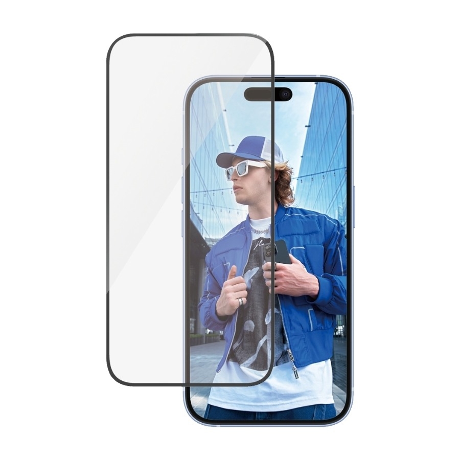PanzerGlass iPhone 16/15 skjermbeskytter Ultra-Wide Fit med applikator