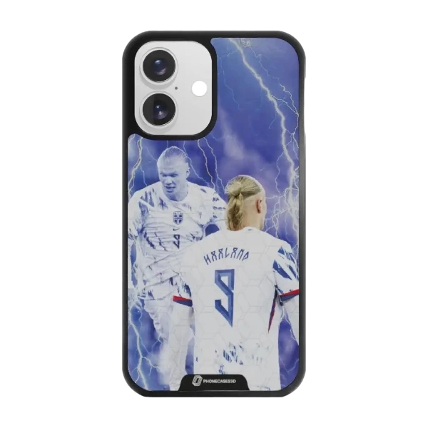 Phonecases3D iPhone 16 Norges Fotballforbund Haaland -3D suojakuori, musta