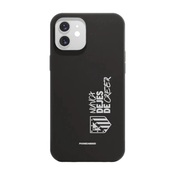 Phonecases3D iPhone 12 Atlético de Madrid kompostoituva suojakuori, musta