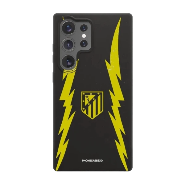 Phonecases3D Samsung Galaxy S25 Ultra Atlético de Madrid kompostoituva suojakuori, musta