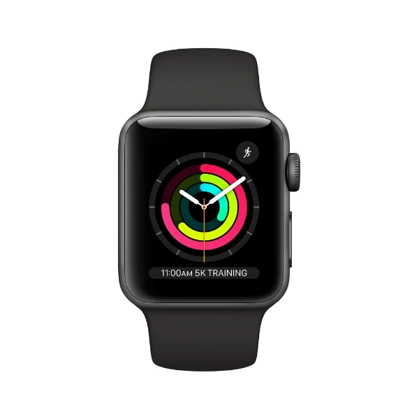 Apple Watch Series 3 38MM Space Gray/svart sport