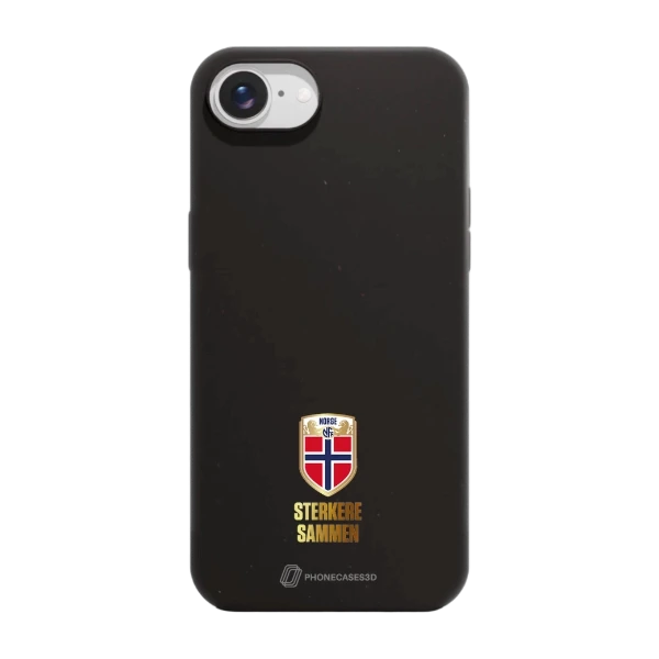 Phonecases3D iPhone 17e/16e Norges Fotballforbund kompostoituva suojakuori, musta