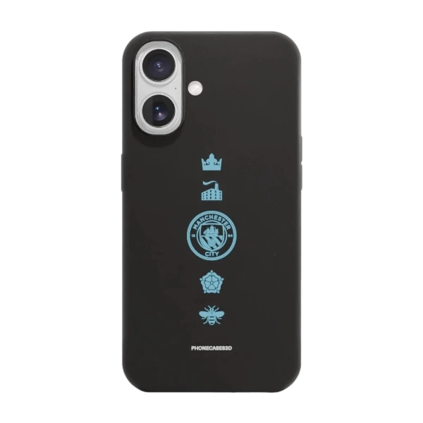 Phonecases3D iPhone 17 Man City kompostoituva suojakuori, musta