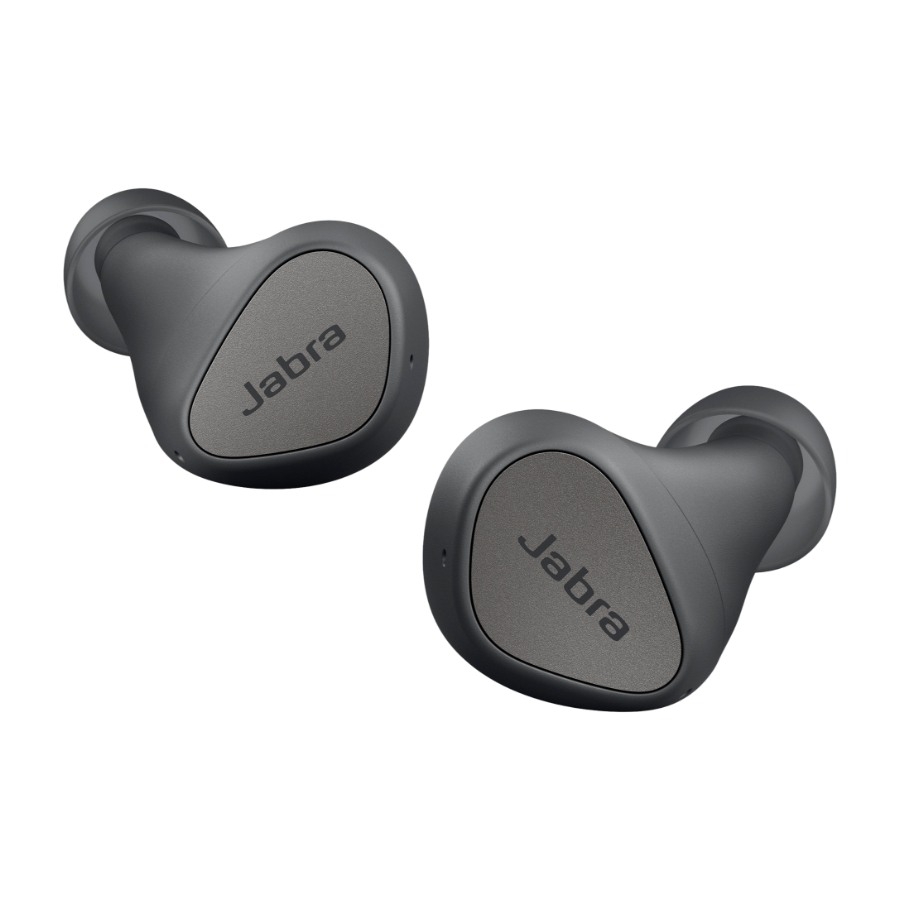 Grey true wireless earbuds