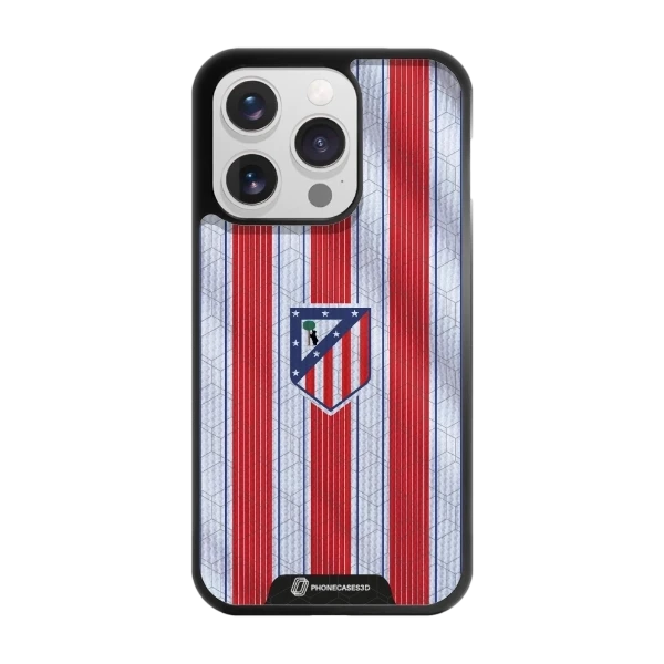 Phonecases3D iPhone 16 Pro Atlético de Madrid -3D suojakuori, musta