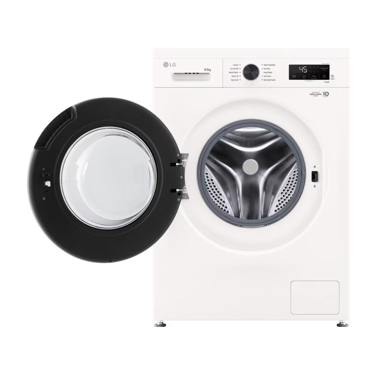 LG W4X1095NWK kombineret vaskemaskine/tørretumbler, Essence White billede 2