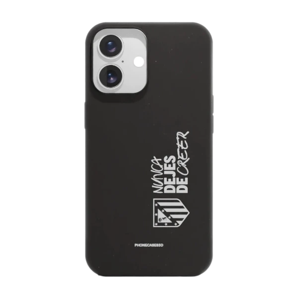 Phonecases3D iPhone 16 Atlético de Madrid kompostoituva suojakuori, musta