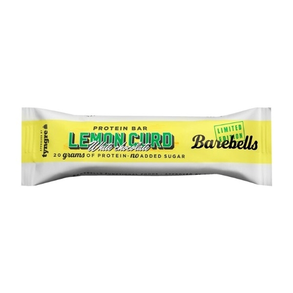 BAREBELLS LEMON CURD WHITE CHOCOLATE PROTEINBAR 55G Power.dk