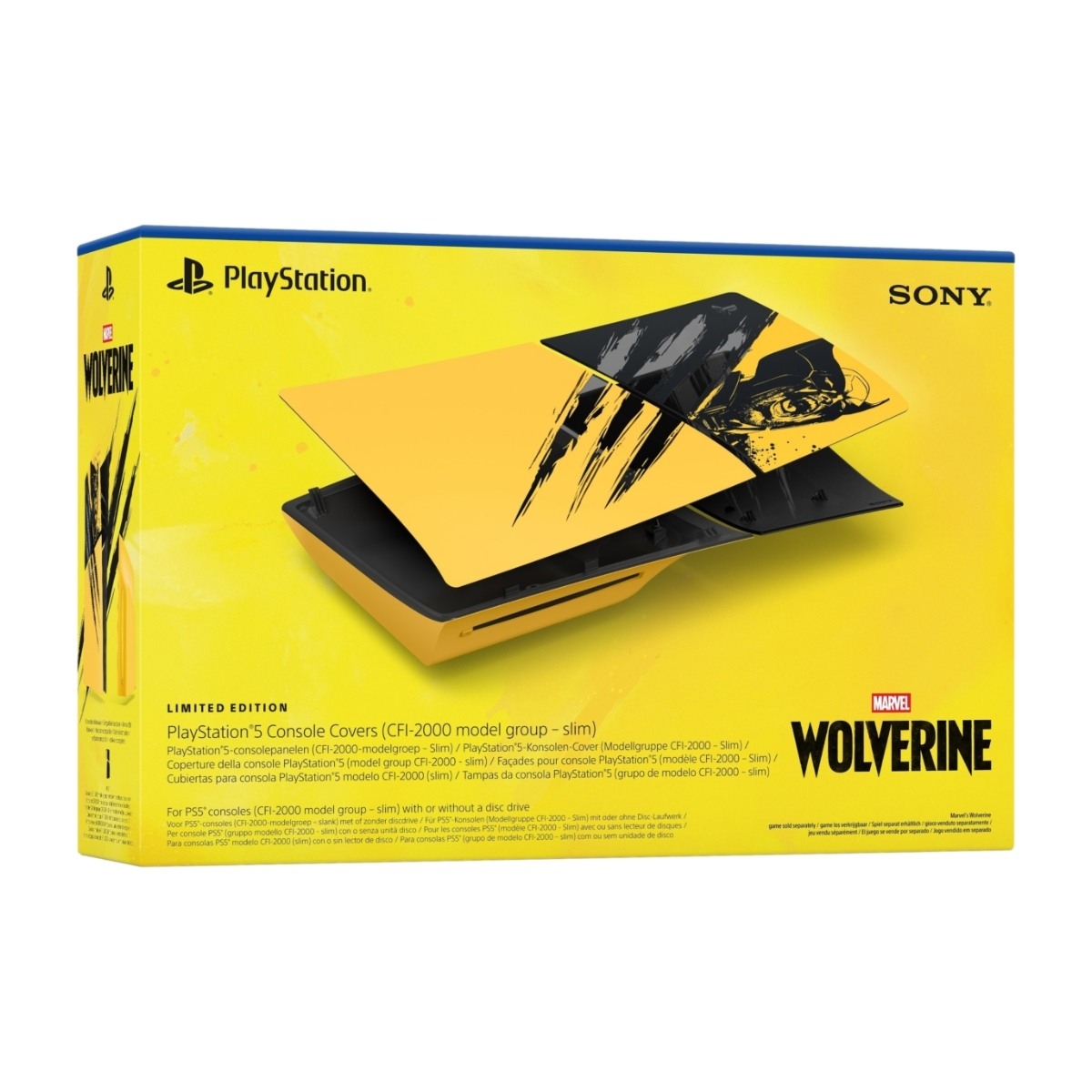 Höljen för PS5 Slim-konsol - Marvel's Wolverine Battle Yellow Limited Edition