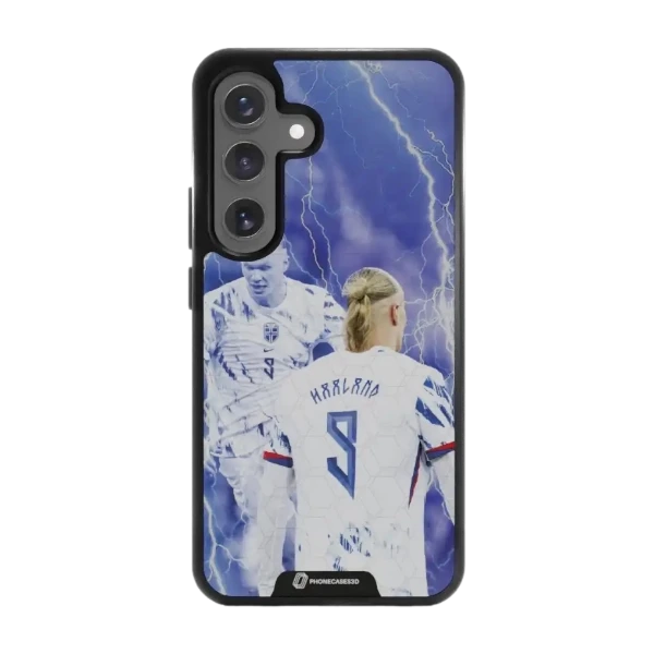 Phonecases3D Samsung Galaxy S25 Norges Fotballforbund Haaland -3D suojakuori, musta