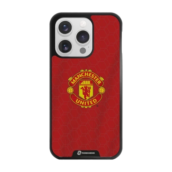 Phonecases3D iPhone 15 Pro Manchester United FC -3D suojakuori, musta
