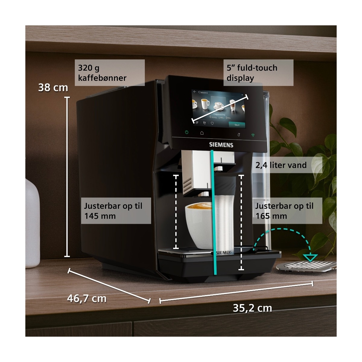 Siemens EQ700 Classic TP723E09 kaffemaskine billede 9